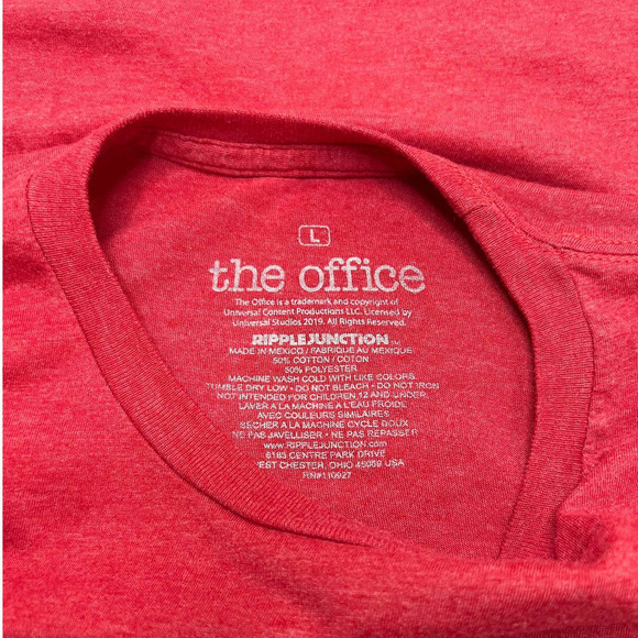 THE OFFICE Dwight Schrute Facts FALSE Nostalgia T Shirt Unisex Large Red Novelty - Picture 5 of 5